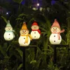 Strings Outdoor Solar Lights Snowman Light Waterdichte straat Garland Lawn Lamp Holiday Lighting Year Kerstdecoratie 2022