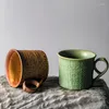 Conjuntos de chá de café em estilo japonês de cerâmica grossa para o conjunto da tarde de mão pequena copo de café com leite de café com leite