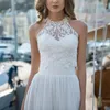 Hochzeitskleid, elegante Chiffon-Kleider, Strand-Applikation, Spitze, Brautkleid, Neckholder, Boho-Prinzessin, Party-Kleider, Schnürung, Übergröße, individuell anpassbar