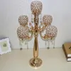 Party Decoration Luxury Wedding Crystal 5 Arm Candle Holders/Crystal Sticker Table Centerpiece Candelabra Supply
