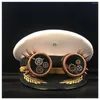 Berets 2022 Steampunk Women Men Military Hat Germany Officer Visor Cap Gear Glass Army Cortical Cosplay