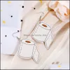 Charm Leather Toilet Paper Earring For Women Girls Unique Design Creative Personality Funny Earrings Fashion Jewelry Gifts Drop Deliv Otsdi