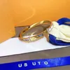2022 Modne bransoletki projektant Boguń Crystal 18 -karatowy złoto splowane bransoletka ze stali nierdzewnej Biżuteria Mężczyźni i kobiety B253Q