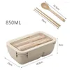 Dinnerware Sets Plastic Insulation Portable Lunch Bento Box Microwave Heating With Compartment Cutlery School Outdoor Office