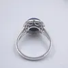 Cluster Rings Solid 925 Sterling Silver Ring The Widest 12.5mm Lapis Lazuli For Woman