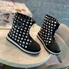 Waterproof Warm Snow Boots Real Fur Slides Leather High Elastic and wear-resistant water table High Boot Size 35-42