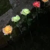 Simulação Flor Rosa Luz Luminária Decorativa Lâmpada Solar Lâmpada ao ar livre Paisagem à prova d'água para jardim e remendo de vegetais