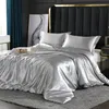 Bedding Sets Mulberry Ice Sil K Set Satin High-end Satins Luxury 4PCS Summer Solid Color Duvet Cover Bed