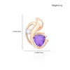 Dingle ￶rh￤ngen Hanreshe Classic Purple Zircon Earring ￤dla lyxiga uts￶kta 585 rosguldf￤rgsfall f￶r kvinnliga engagemangsmycken