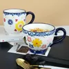 Kaffee Tee Sets Haferflocken Tasse Frühstück Milch Große Kapazität Europäischen Einfache Retro Keramik Becher Haushalt