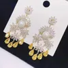 Boucles d'oreilles pendantes Bilincolor Trendy Yellow Cubic Zirconia Long Tassel Earring For Women Wedding