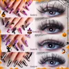 Halloweenowe rzęsy Zestaw urody wielowarstwowe grube niechlujne fałszywe rzęsy Manicure