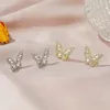 Brincos de garanhão Anenjery Silver Color Butterfly Zircão cúbico para mulheres Sparkling Party Jewelry Gifts Acessórios S-E1273