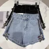 Kadınlar kot pantolon yaz denim şort punk yan fermuar tasarım vintage yıkama mini düz sokak kıyafetleri push yukarı seksi jean