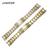 JAWODER Watchband 20mm Gold Intermediate Polishig New Men Curved End Stainless Steel Watch Band Strap Bracelet for Rolex Submarine2385
