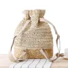 حقائب مسائية مصنوعة يدويًا حقيبة ظهر شاطئية صيفية من القش المنسوج