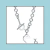 펜던트 목걸이 여성과 남성을위한 하트 Ot 버클 러브 목걸이 Sier Plating 두꺼운 체인 Jewerly Designer Link Chain282W Drop De Dhelh