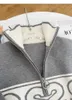 Bahar Gri Kontrast Renk Örgü Kazak Uzun Kollu Stand Yakası Kazak Stil Sweaters Katlar Y2D130489