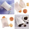 Factory Muslin Bags Burlap Bag Drawtring Sachet Multipurpose voor thee sieraden bruiloftsfeest gunsten opslag