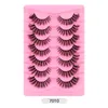 Falsche Wimpern Katzen-Eye Fluffy Faux Nerz Wimpern Wispy Wimpy 7 Paare Pack dramatisch lange dicke Lautstärke gefälschter Eye Lash Multipack