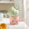 Café thé ensembles fleurs mignonnes tasse à eau en céramique Simple belle tasse Couple bureau petit déjeuner
