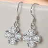 Boucles d'oreilles pendantes mode Zircon petit trèfle à quatre feuilles frais en forme de coeur fleur pourpre crochet d'oreille modèles féminins