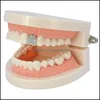Grillz Dental Grills Gold Sier Color Iced Out Cz Grillz Fl Diamond Teeth Tooth Cap Hip Hop Mouth Braces 128 U2 Drop Delivery Jewelry Othhf