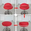 椅子カバーストレッチカバーソリッドカラーラウンドスツールフェイクレザーシートスリップカバーリビングルームの家の装飾のための弾力