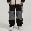 스키 팬츠 스키 2022 제품 대형 느슨한 툴링 컬러 일치 스노우 팬츠 여성 바람 방전 및 방수 남성복