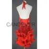 Stage Wear Latin Dance Dress Women Ballroom Competition Practice Green Professional Fringe Samba Costume Dresses Tassels