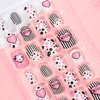 False Nails 24st/Lot Candy Nail Tips Press On Children Cartoon Full Cover Kid Lim Self Fake Art for Girls Manicure