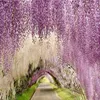 装飾的な花の高級エレガントな人工シルクの花ウィステリアヴァインラタンウェディングセンターピース装飾ブーケガーランドホーム