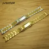 JAWODER Watchband 20mm Gold Intermediate Polishig New Men Curved End Stainless Steel Watch Band Strap Bracelet for Rolex Submarine2385