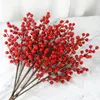 Decorative Flowers 60cm Christmas Berries Artificial Bouquet Holly Branch Fake Plant For Home Decor Decoration Navidad 2022 Year