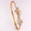 Bangle Trendy Elegant Bowknot Shape Armband Full 1 rad Shining CZ Sweety Jewelry for Women Girl Wedding Bridal Accessory