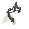 Bath Accessory Set Black Toilet Roll Holder Towel Bathroom Cast Iron Ring Wall Mounted Vintage Design