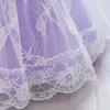 Kız elbiseler mor bebek yürümeye başlayan çocuk pageant doğum günü partisi prenses dantel kostüm çocuk nedime resmi tutu vintage balo elbisesi