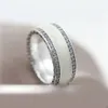925 STERLING Gümüş Pearlescent Hearts Band Ring Fit Pandora Takı Nişan Düğün Aşıklar Moda Ring