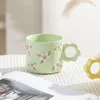 Café thé ensembles fleurs mignonnes tasse à eau en céramique Simple belle tasse Couple bureau petit déjeuner