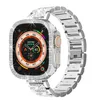 Bracelet pare-chocs en acier inoxydable, diamant scintillant, pour Apple Watch série 8 7 6 5 4 SE iWatch 40mm 41mm 44mm 45mm