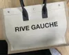 Üst tote çantaları büyük alışveriş çantası tasarımcı çanta rive gauche tuval totes kadın plaj satchel ünlü açık havada çanta