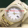 Relógios de luxo 41mm 18K Yellow Gold Diamond Belief Watch Watch Automatic Moda Manth Mens Watch Wristwatch3088