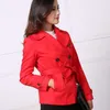 Frauen Trenchcoats Frühling Langarm Mädchen Zweireiher Mantel Dünne Kurze Für Frauen Casual Femme Plus Größe Schwarz Mantel XXL1