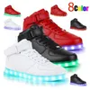 8 colori ricarica USB led scarpe luminose uomo donna stivali in pelle scarpe da ginnastica incandescente impermeabili si illuminano per adulti230k