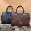 Briefcases Business Men's Fashion Leisure Briefcase Genuine Leather Office Single Shoulder Handbags Luxury Casual Crossbody Messenger