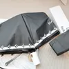 Meisjes Designer paraplu's Volledig automatische zon regen Dual Doel Zwarte lijm Sunshade Triple Fold Paraplu