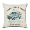 Pillow 1pcs Easter Eggs Cute Truck Wreath Print Cover Throw Nordic Room Decoration For Home Car Sofa Couch