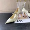 Dress Shoes Single Women's Early Spring Color Diamond Pointed High Heels Fairy Style French Flower Mu Language