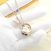 Designer Pendant Necklaces Europe America Fashion Style Necklace Men Lady Women Gold Rose Silver-colour Metal with v Initials Round Rings Three Long Chain M80189