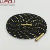 Weiou Sports boot laces metallic Shiny Gold shoelaces white black round glitter Bootlaces fun Sparkle Shoe lace Strings 120cm235I